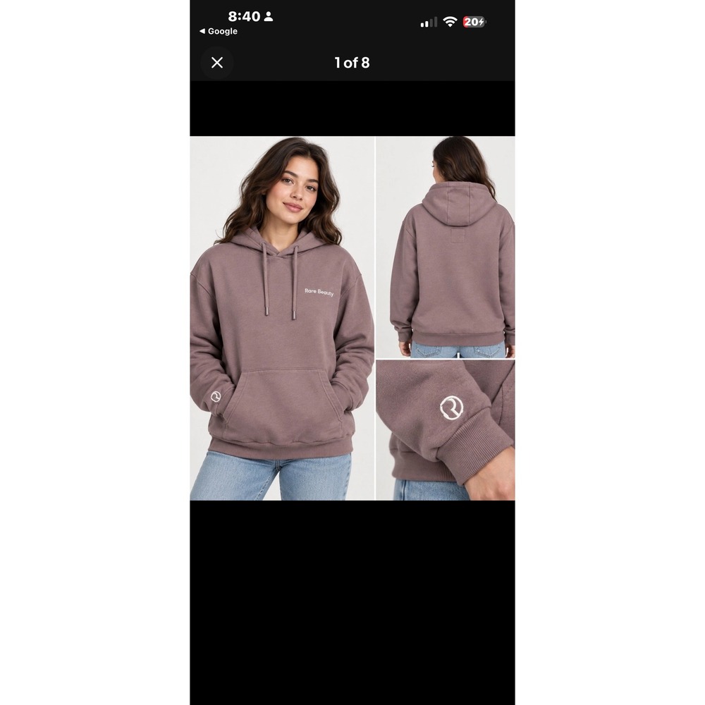 Rare Beauty Selena Gomez Mauve You Are Rare Hoodie Sweatshirt Medium